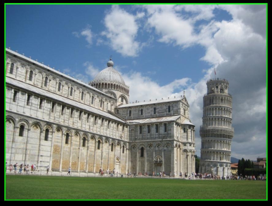Torre de Pisa (Italia) El suelo de la Torre de Pisa (Italia) está compuesto en su mayor parte de arcilla y arena, que se comprimen y ceden con el tiempo, haciendo que los grandes edificios se muevan.