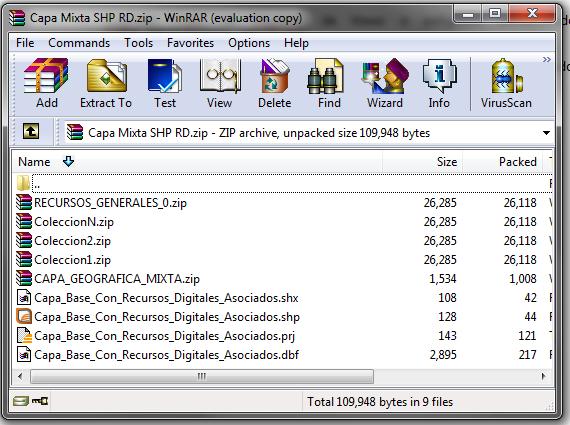 Vista del archivo Shapefile (.