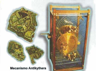 MECANISMO ANTIKYTHERA En Grecia entre los años 100 al 65 a.c., en la isla de Rodas, ubicada en el mar Egeo, es creado un instrumento conocido como Mecanismo de Antikythera, conocido como la primera computadora de occidente.