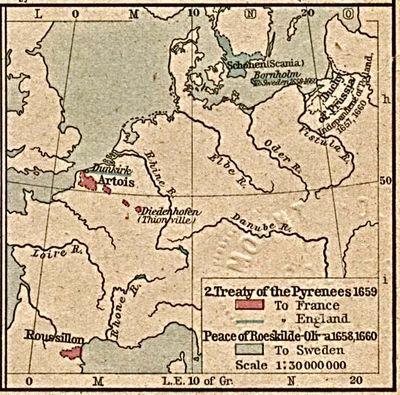 Guerra con Francia Paz de los Pirineos 1659 Los franceses quieren ejercer su dominio y arrebatar a España los territorios que cercan las fronteras francesas: ataques al Franco Condado y al