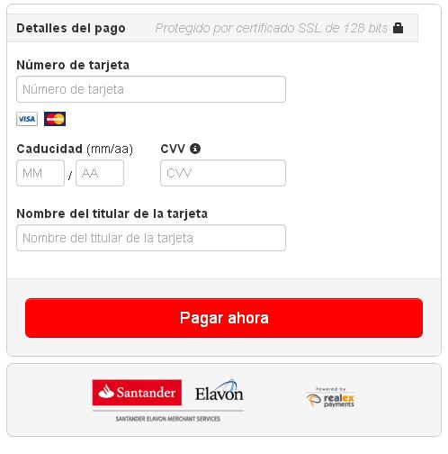 Ejemplo de formulario de pago con almacenamiento automático del pagador TPV
