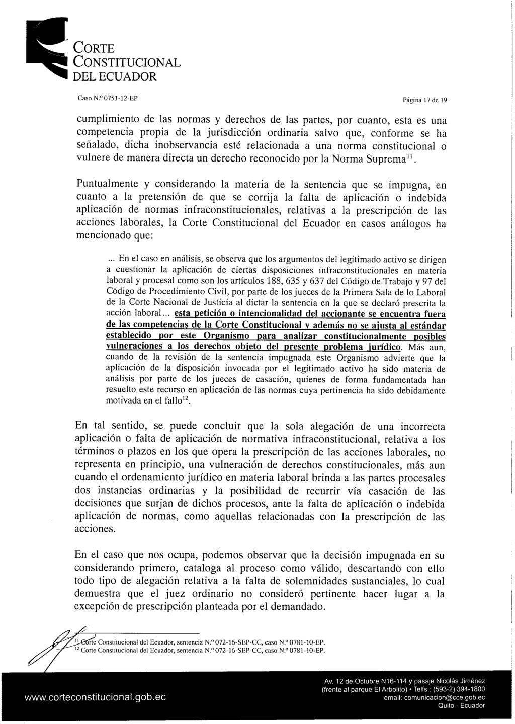 Corte Constitucional delecuador Caso N.