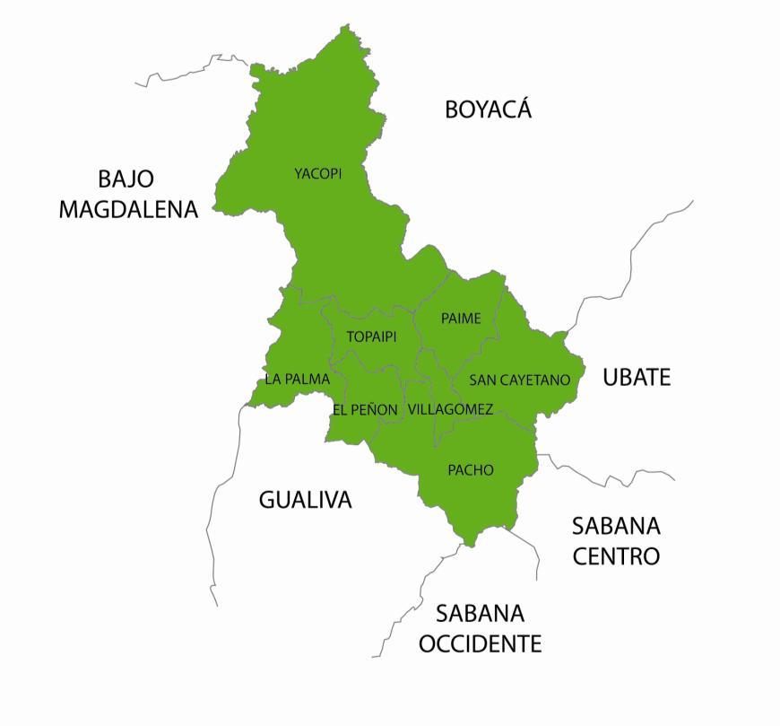 III. DIAGNÓSTICO SOCIO-ECONÓMICO Y COMPETITIVO DE LA PROVINCIA DE RIONEGRO La Provincia de Rionegro se encuentra localizada al noroccidente del departamento de Cundinamarca, limita por el norte con