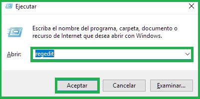 Windows + la tecla R Le abrirá una ventana que tiene