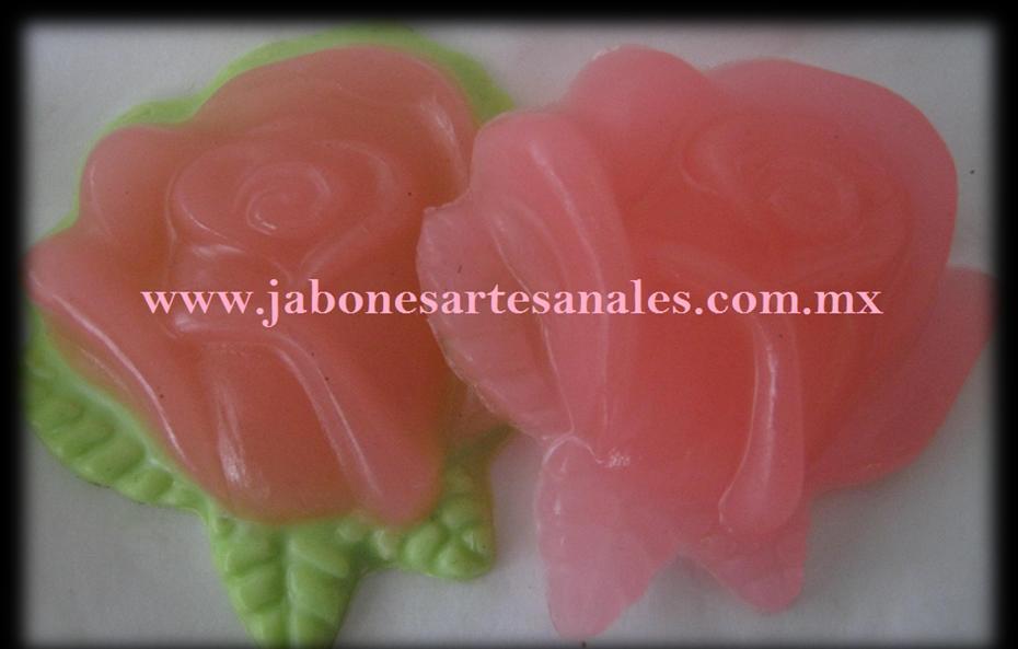 5 Precio de Mayoreo: $6.7 Jabón Decorativo de Rosas con Hojas De28gr de 6.