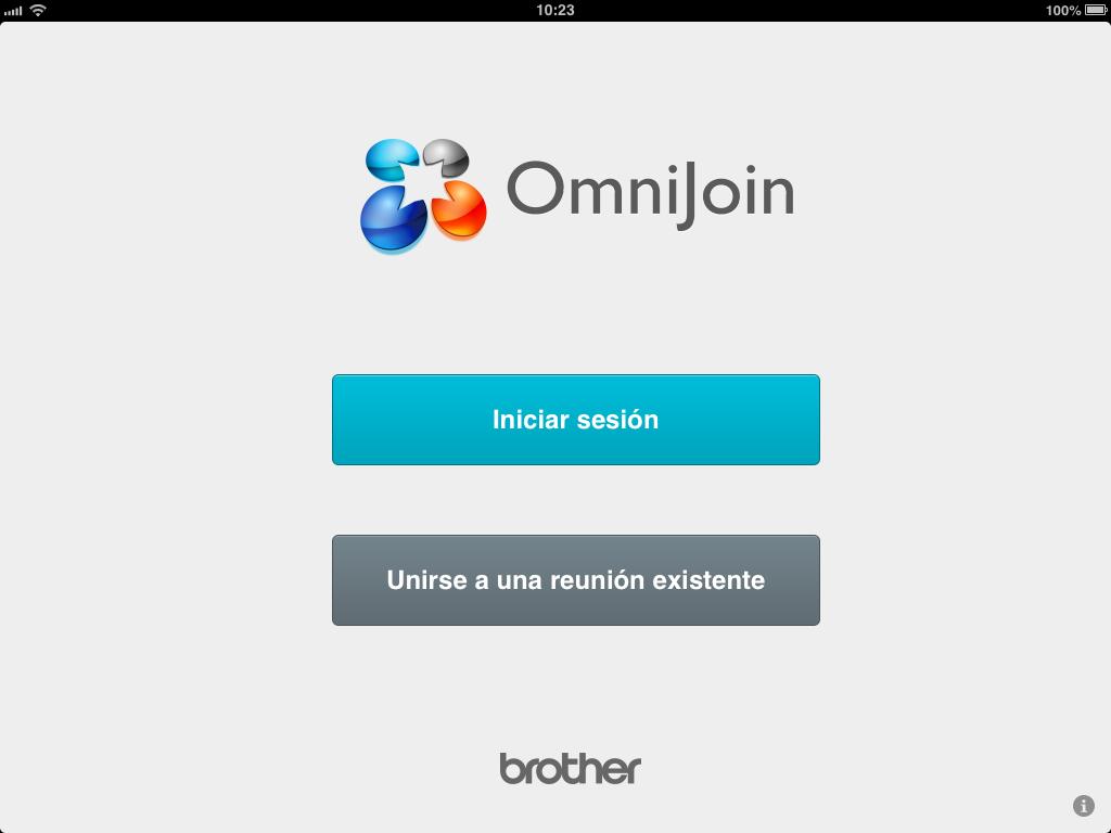 2. Al iniciar OmniJoin, aparecerá la pantalla de inicio, tal y como se muestra a continuación. Puede iniciar sesión en OmniJoin o unirse a reuniones existentes.