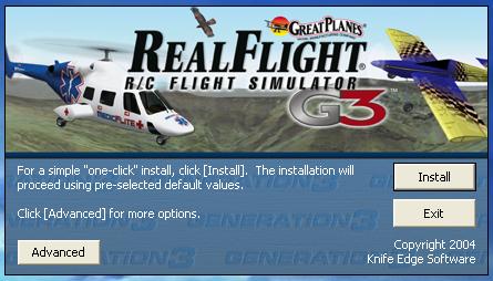 Instalación del RealFlight G3 Al insertar el CD_1 al lector de CD/DVD aparecerá la siguiente