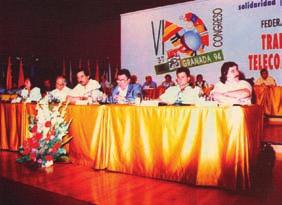 VI CONGRESO FEDERACIÓN DE TRANSPORTES Y TELECOMUNICACIONES Solidaridad para avanzar Granada, 13, 14, 15, 16 y 17 de junio de 1994 Mesa del VI Congreso de la Federación Cándido
