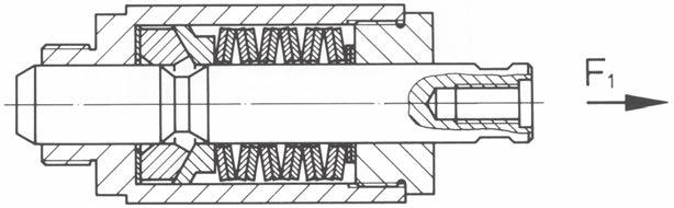 Los segmentos de bloqueo (2) están presionando la ranura (5) de la barra y también la superficie inclinada (6) del anillo de deslizamiento, debido el empuje del paquete de discos de muelle (4).