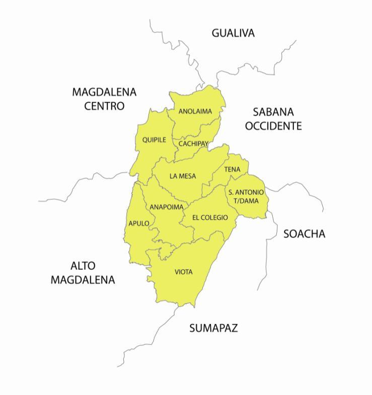 III. DIAGNÓSTICO SOCIO-ECONÓMICO Y COMPETITIVO DE LA PROVINCIA DE TEQUENDAMA La Provincia de Tequendama se encuentra localizada al occidente del departamento de Cundinamarca, limita por el norte con