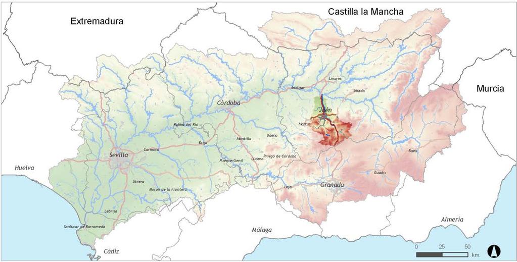 Los paisajes fluviales en la planificación y gestión del agua INFORMACIÓN GENERAL Características físcias 1. Extensión de la cuenca (km 2 ): 1.110. 2. Longitud del río (km.): 85. 3.