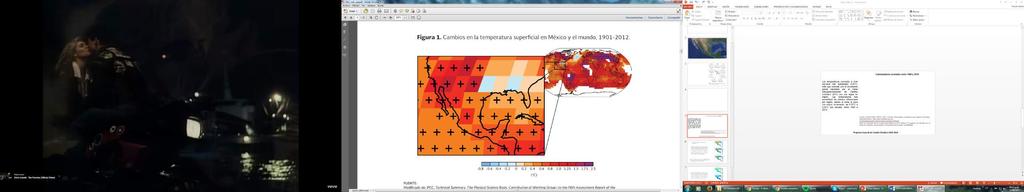 Cambios en la temperatura superficial en México y el mundo, 1901-2012 Las temperaturas promedio a nivel nacional han aumentado 0.