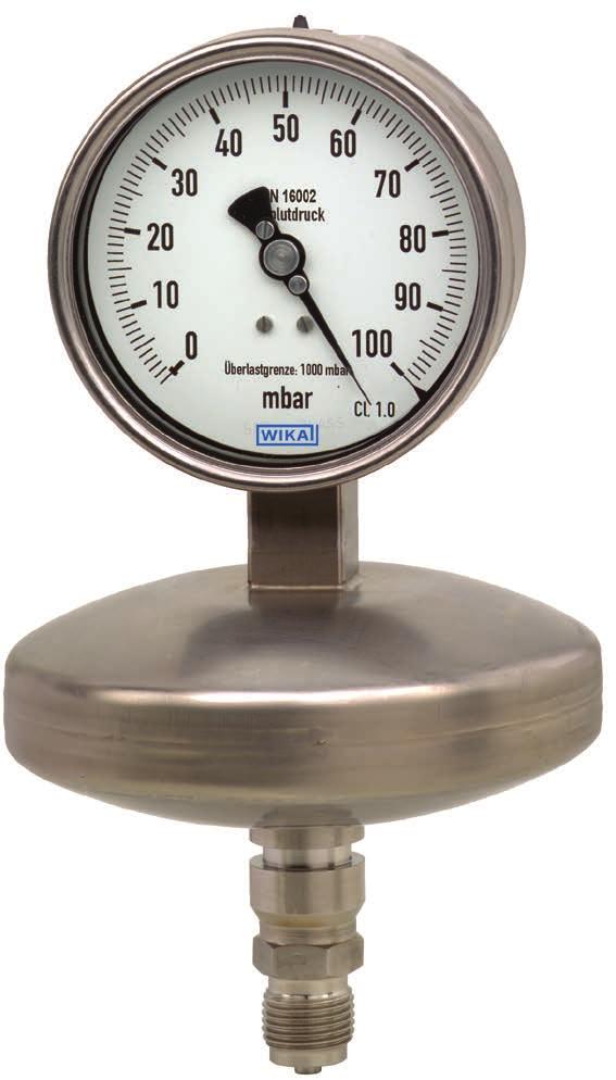 Instrumentación de presión mecánica Manómetro de presión absoluta, acero inoxidable Alta resistencia a sobrecargas Modelos 532.52, 532.53 y 532.54 Hoja técnica WIKA PM 05.