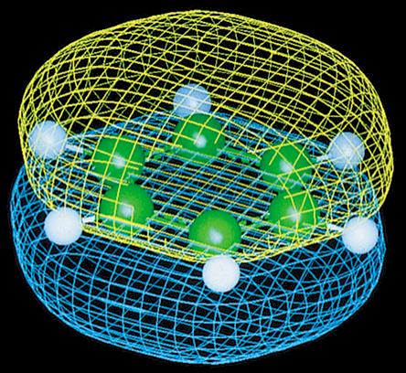muchas otras) es el que hace que los electrones π estén alrededor de todo el anillo y no en un átomo particular y lo