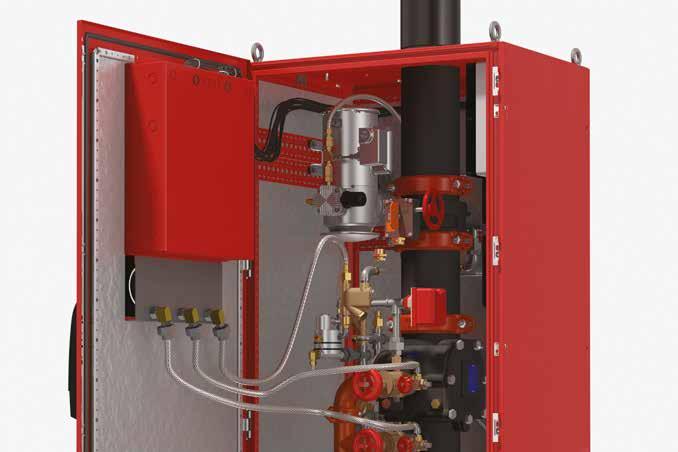 Sistemas Fire-Pac FireLock Serie 745 1 ½ 8" 40 200 mm Los componentes Fire-Pac FireLock incluyen una válvula de corte de suministro de agua, la válvula de protección contra incendios del sistema de