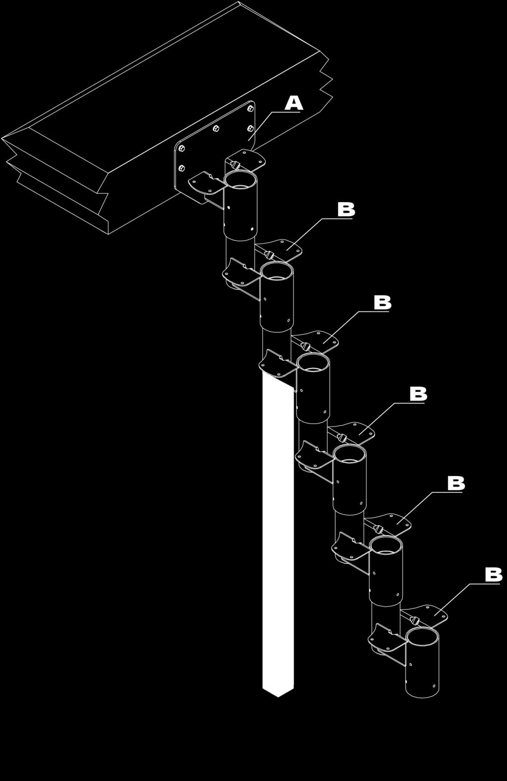 Use support while building stairs. (Support not supplied.