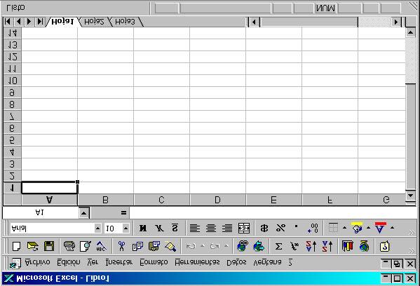 PRÁCTICA NO. 1 MICROSOFT EXCEL. PROCEDIMIENTO. 1. Menú Inicio, Programas, Excel. 2. En la siguiente ventana identifica las partes de la ventana de MICROSOFT EXCEL.