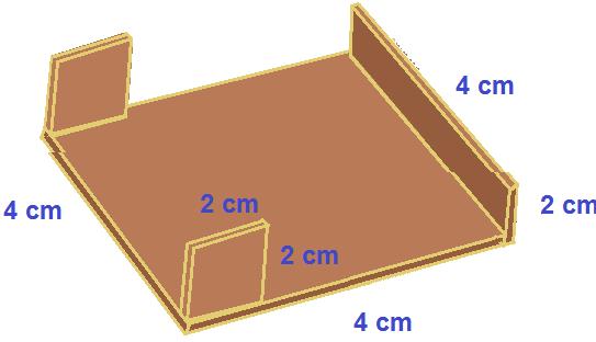 Realice un orificio en las dos piezas de 2 cm x 2 cm del