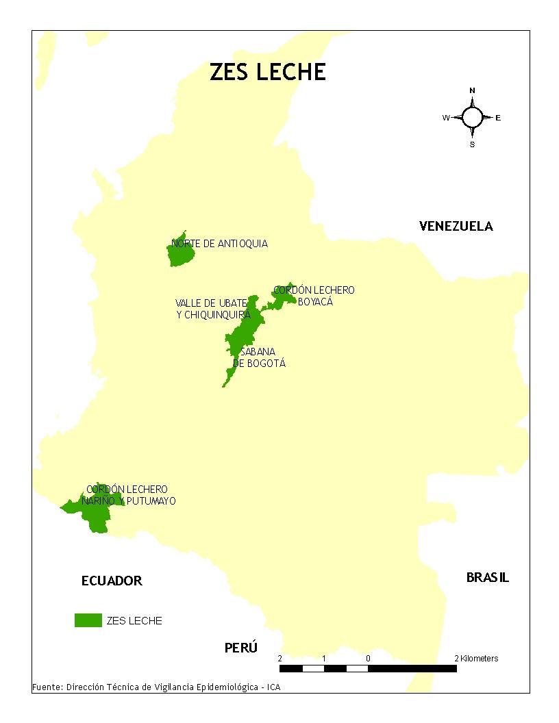 d) Cordón lechero central de Boyacá (Z4Leche) e) Sur de Nariño y municipios del norte de Putumayo (Z5Leche) Figura 1.