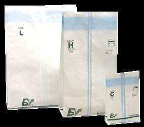 ESTERILIZACIÓN 15 EMBALAJES Sobres de papel con fuelle Sobres de papel de grado médico para esterilización por vapor. Parte superior con banda para cierre con termoselladora.