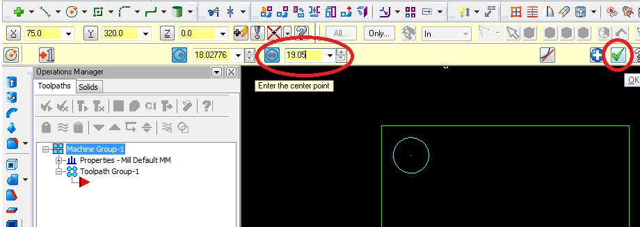 Ajustemos en las propiedades, la medida de perforación en el signo de "diámetro" con 3/4, son 19.05 en milímetros y "enter".