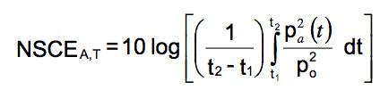 siguiente ecuación: donde p es la presión acústica instantánea po es la presión acústica de referencia = 20 μpa Nivel sonoro A (NS A ) Es el nivel de presión acústica instantánea medido con la red de