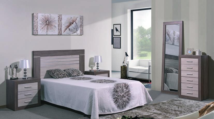 GM715 Elegante dormitorio con cabezal para colchón de 135