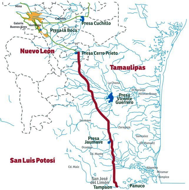 Monterrey VI Proyectos Estratégicos 4 Acueducto Río Tampaón - Cerro Prieto caudal de diseño: hasta 6 m³/s diámetro de