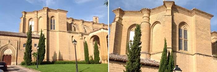 ❸ Muro junto portada. ❹ Puerta del monasterio.
