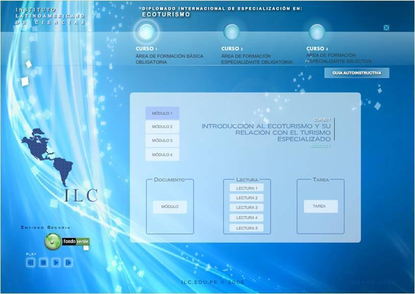 Material docente Segmento Teórico: El Instituto Latinoamericano de Ciencias, proporciona el material objeto de estudio mediante plataforma virtual.