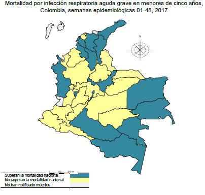 Colombia: Number of ARI cases (from all consultations), (in comparison with 2012-16) Número de los casos IRA (de todas consultas), (en comparación con 2012-16) Graph 7.