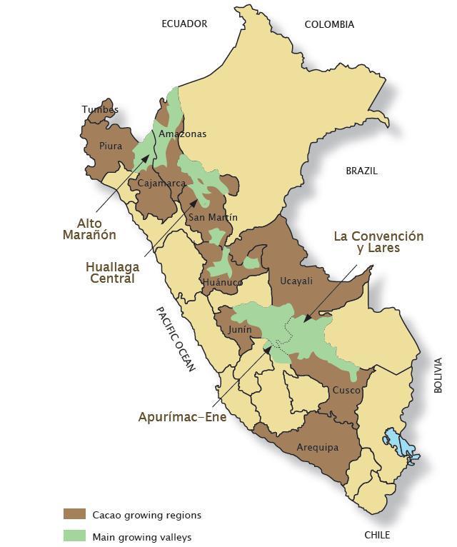 Zonas de Producción de Cacao en el Perú ESTACIONALIDAD DE LA PRODUCCION DE CACAO EN GRANO Miles