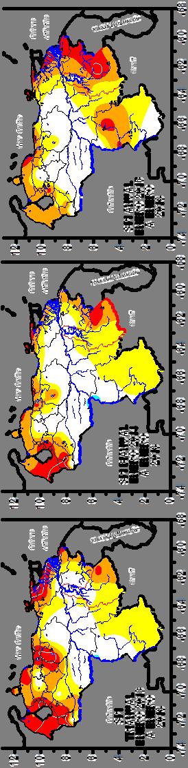 primeros tres meses de la temporada seca que va de nov2016 hasta abril 2017, pequeños reductos de sequía, que desaparecen por completo en enero de 2017, tal como se aprecia en los mapas de SPI.