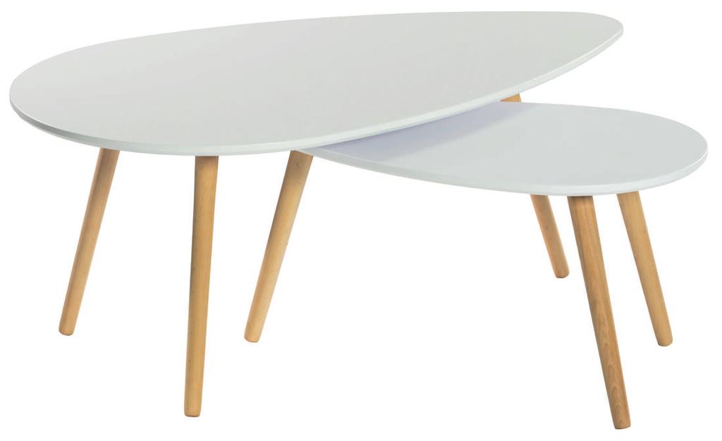 Kenai artículo: material: color: medidas: Set 2 mesas auxiliares Patas de madera en
