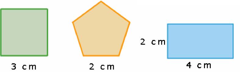 134. Calcula el perímetro de los siguientes polígonos.