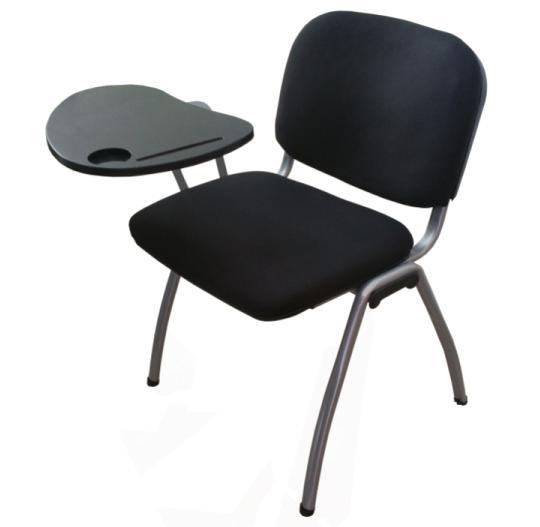 para uso en silla prisma, tablilla plástica color negro, estructura del brazo color plateado, uso solo para el lado derecho de la