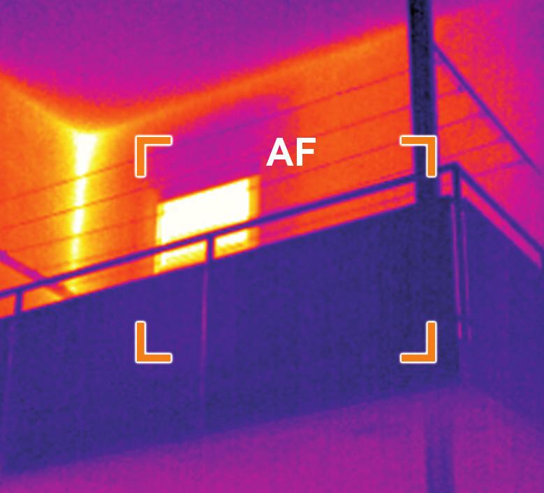 Termografía de edificios Enfoque de precisión Para una buena medición termográfica es necesario enfocar bien el objeto a medir.