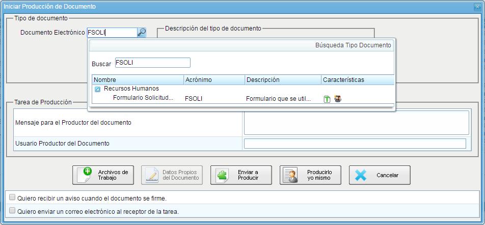 Formulario FSOLI dentro del Sistema de Gestión Documental Electrónica - GDE.