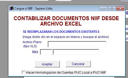 PROCESOS NIIF SUBIR MOVIMIENTO NIIF DESDE ARCHIVO EXCEL Este proceso tiene como propósito permitirles a los usuarios cargar al módulo NIIF varios documentos de ajustes que se encuentren en un archivo