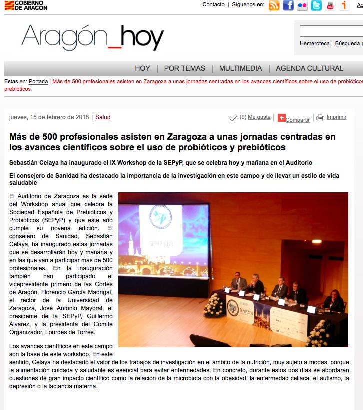 ARAGON HOY. DIARIO DIGITAL GOBIERNO DE ARAGÓN / 15.02.18 ü http://www.