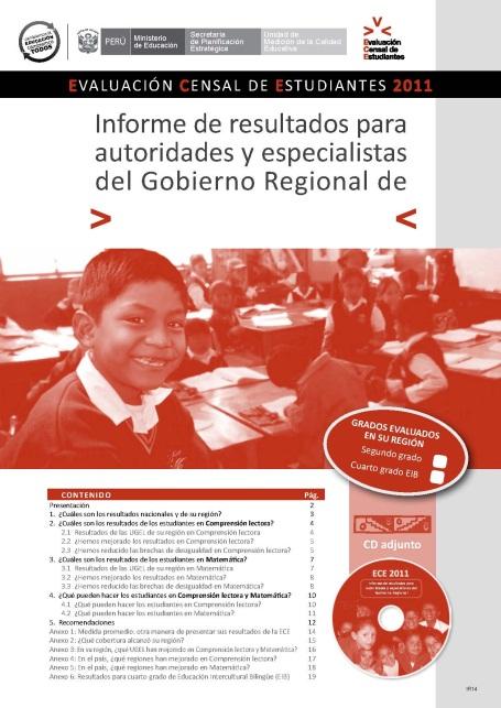Informes de resultados para Gobiernos Regionales y sus IGD Informe