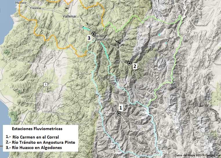 3.3 Análisis de caudales en la Cuenca del Río Huasco 3.3.1 Caudales Medios en la Cuenca del Río Huasco Para el análisis de caudales en la cuenca del río Huasco, se utilizan las estaciones cabeceras de cada sub-cuenca.