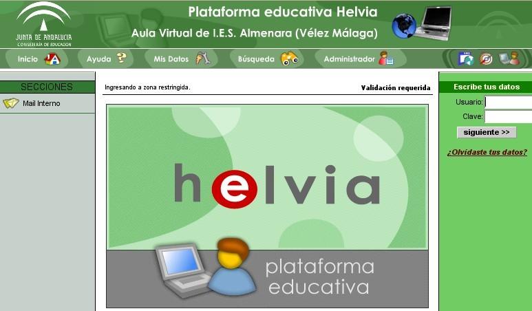 Plataforma educativa. Helvia Entrar a la plataforma.
