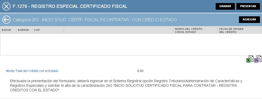 3.1. Categoría 262 - Inicio Solic. Certif. Fiscal P/Contratar - Con Créd.