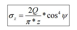 Las fórmulas de Boussinesq y no utilizan los parámetros elásticos (E y ʋ) para el cálculo de las tensiones.