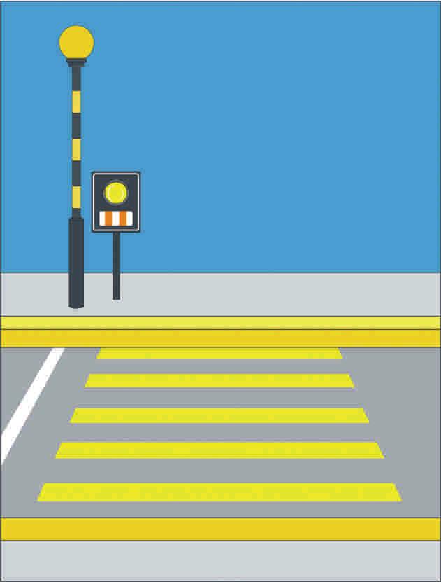 balizas, cuya función es advertir a los conductores, a distancia, de la existencia de este cruce a través de luces intermitentes claramente