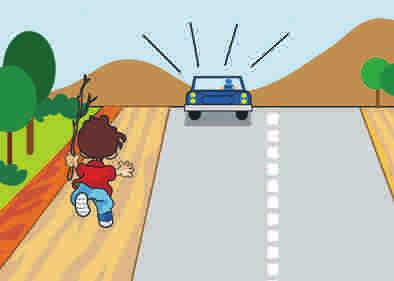 Caminar siempre enfrentando los vehículos, es decir, por su lado izquierdo de la vía.