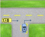 tiempo a esta intersección en T, cuál de los vehículos debe ceder el paso?