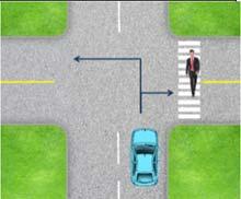 15 Si desea virar en una intersección. Cuándo debe usted ceder el derecho de paso a los peatones?