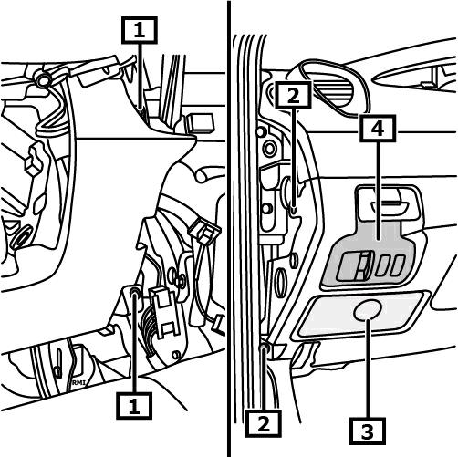 Desenroscar el/los tornillo/s para el revestimiento del tablero de instrumentos. (1) Imagen 5 Desmontar el revestimiento de montante A inferior.